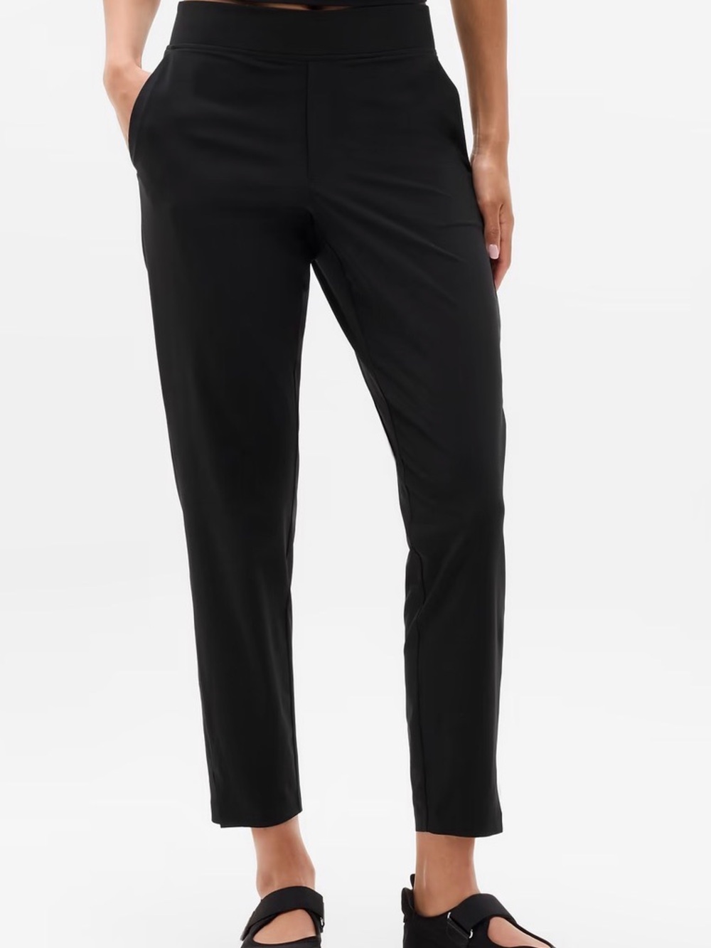 Athleta Brooklyn Ankle Pant. High Rise Black Straight Leg Ankle Pant